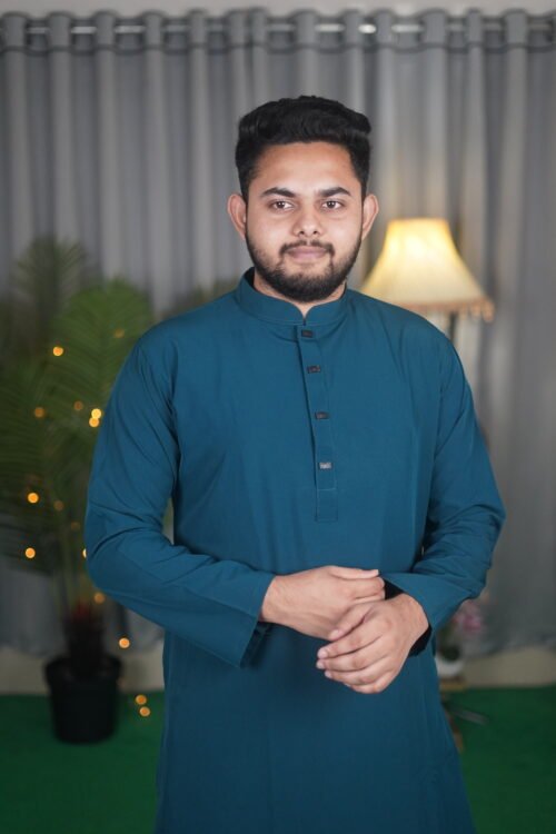 Dark Green Premium Micro stitch Panjabi – Zynoor