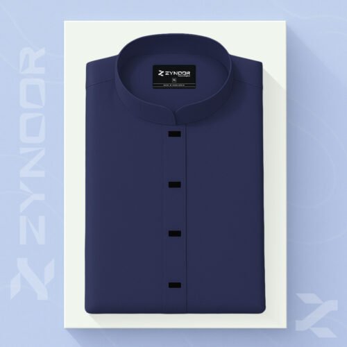 Zynoor Premium Microstitch Solid Panjabi – Navy Blue