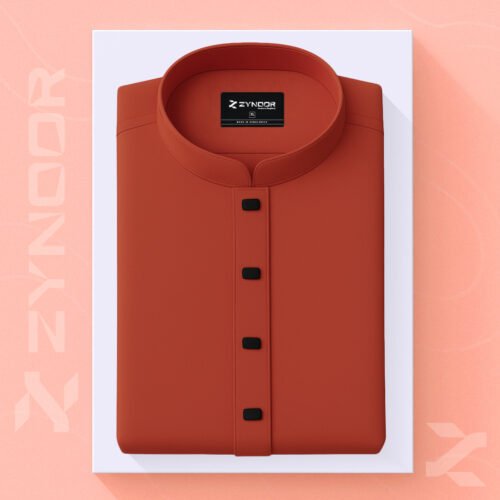 Zynoor Premium Microstitch Solid Panjabi – Tiger Orange