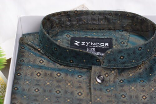 Zynoor Premium Jacket Print Cotton Panjabi (Olive) – Code: 402 - Image 6
