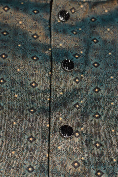 Zynoor Premium Jacket Print Cotton Panjabi (Olive) – Code: 402 - Image 5