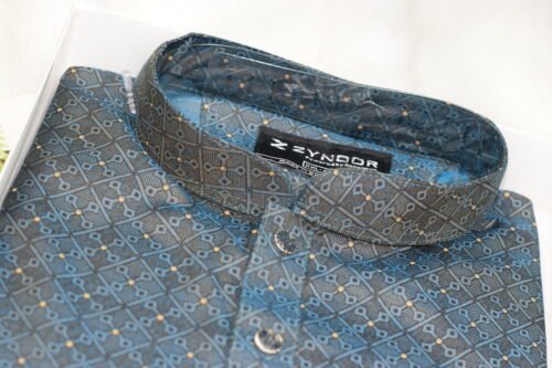 Zynoor Premium Jacket Print Cotton Panjabi (Sea Green) – Code: 406 - Image 9