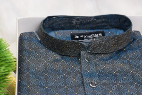 Zynoor Premium Jacket Print Cotton Panjabi (Sea Green) – Code: 406 - Image 3