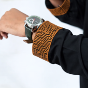 Zynoor China Micro Stitch Panjabi with Elegant Embroidery (Black) - Image 2