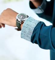 Zynoor China Micro Stitch Panjabi with Elegant Embroidery (Dark Green) - Image 2