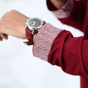 Zynoor China Micro Stitch Panjabi with Elegant Embroidery (Maroon) - Image 3